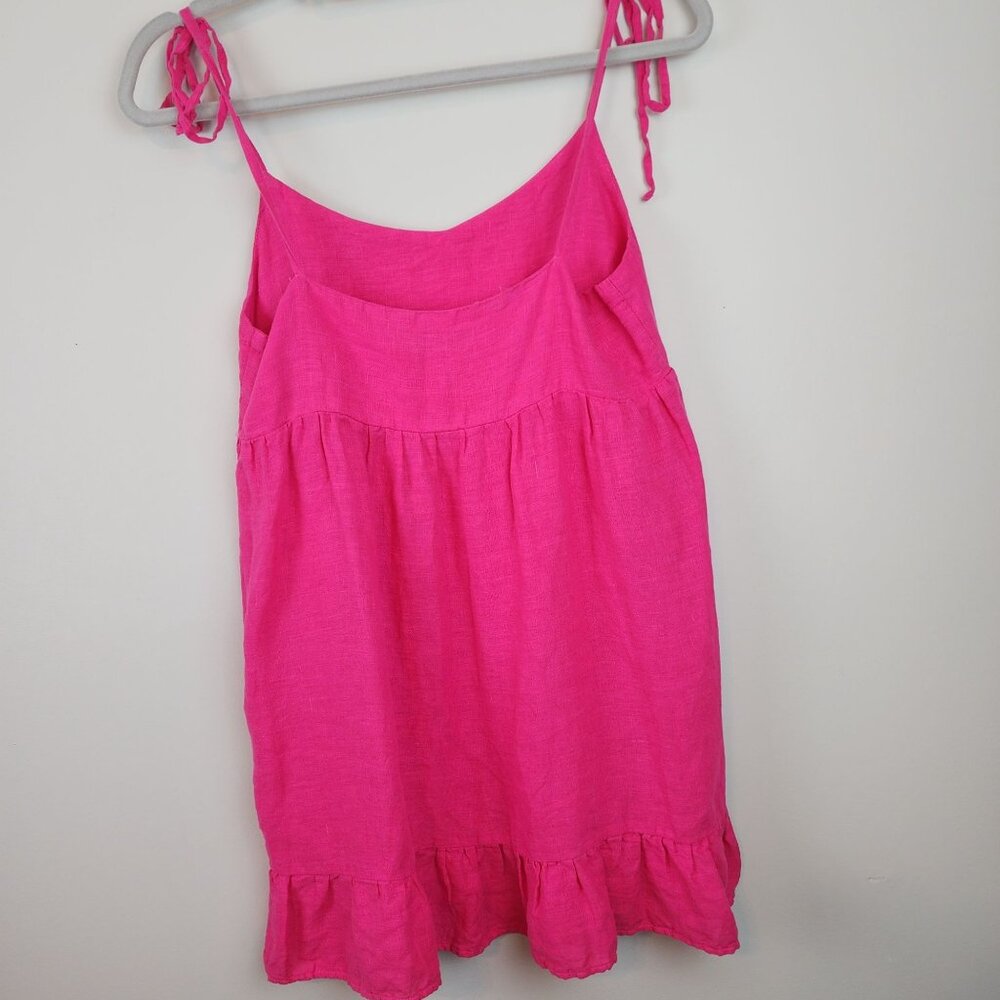 Zara pink mini dress Linen sz XS summer beach sundress - Picture 3 of 8